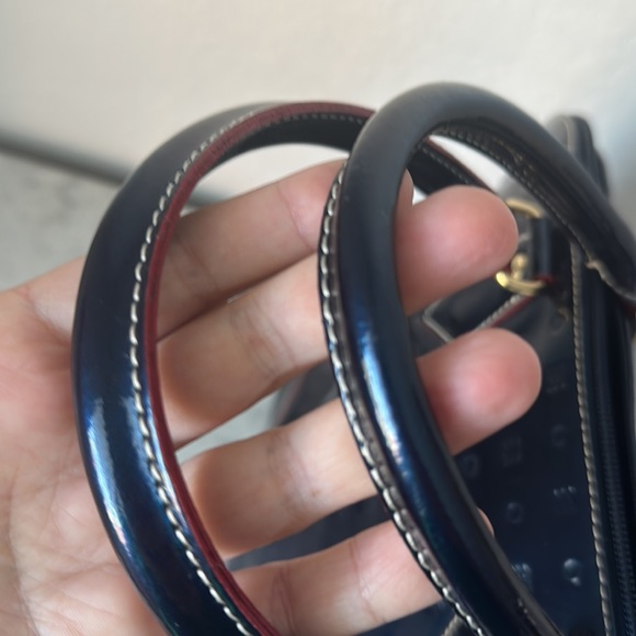 Arcadia Patent Leather Dark Navy Color Bag Italy - Picture 7 of 14